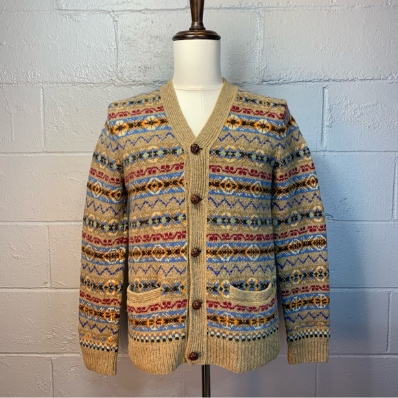 Vintage Polo Ralph Lauren Wool Cardigan Hand Knit Men's Small/ Women's Medium - Picture 1 of 6